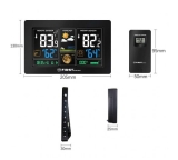 Метеостанция FIRST, цветной LED-диспл., USB-зарядка устройств, беспроводной датчик.Черный, FA-2461-4 Black