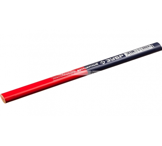 Двухцветный строительный карандаш ЗУБР КС-2 180 мм 06310