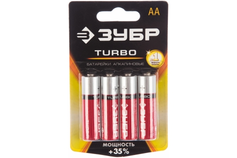 products/Щелочная батарейка Зубр 1.5 В, тип АА, 4 шт, Turbo 59213-4C_z01