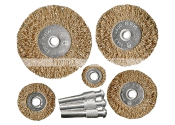 Набор щеток для дрели, 5 шт., 5 плоских 25-38-50-63-75 мм, со шпильками, металлические MATRIX