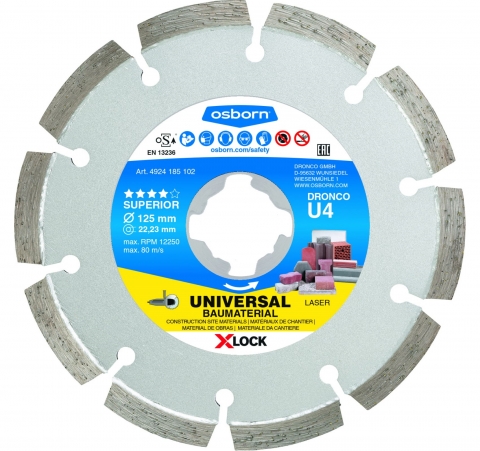 products/Алмазный диск универсальный OSBORN U4 (125х2.2 мм; X-Lock) Dronco 4924185102