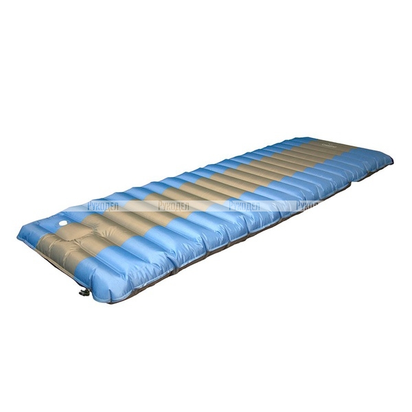Матрас кемпинговый надувной "СЛЕДОПЫТ" с насосом, 190x60x12 cм, цв. голубой/серый	PF-KS-12