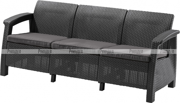 Диван пластиковый  KETER Corfu love seat max (17197959) графит, 223211