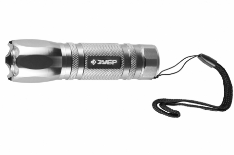 products/Фонарь ЗУБР "ЭКСПЕРТ" ручной 56206, алюминиевый корпус, 8 светодиодов + лазер, 3 режима работы, 3ААА, металлик