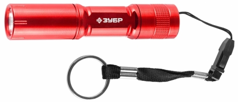 products/Фонарь ЗУБР "Мастер" ручной 56220-R, алюминиевый корпус, 1 сверхъяркий светодиод, 1АА, красный