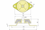 Виброопора PDH106/38/143 M16 NR60 ТСС 020842