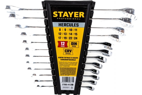 products/Набор комбинированных гаечных ключей Stayer 12 шт 8 - 24 мм HERCULES 27085-H12_z01