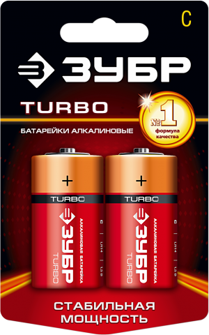 products/Щелочная батарейка 1.5 В, тип С, 2 шт, ЗУБР Turbo 59215-2C