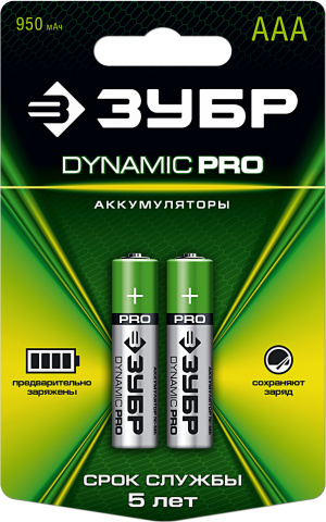 products/Аккумулятор Ni-Mh "DYNAMIC PRO" ЗУБР 59271-2C, ААА, 2шт на карточке