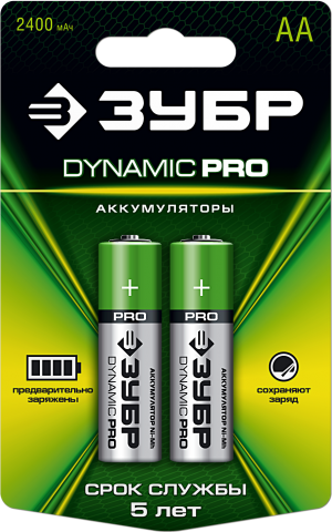 products/Аккумулятор Ni-Mh "DYNAMIC PRO" ЗУБР 59275-2C, АА, 2шт на карточке