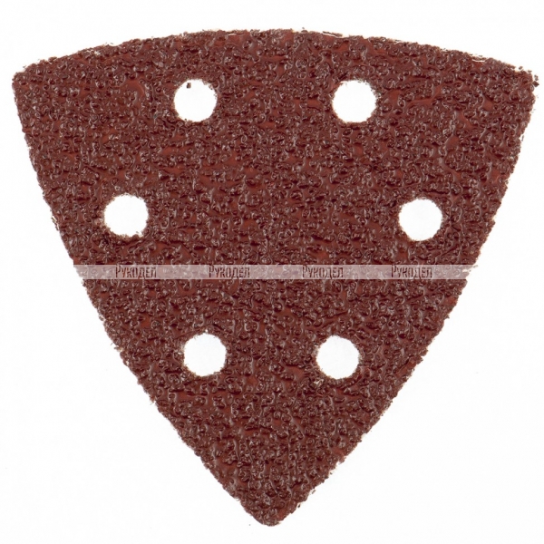 Треугольник абразивный на ворсовой подложке под "липучку", перфорированный, P 24, 93 мм, 5 шт Matrix, 73856
