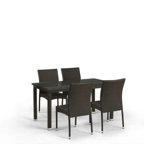 products/Комплект мебели  (иск. ротанг)  4+1 T256A/Y380A-W53  Brown 4Pcs