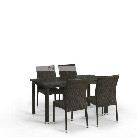 Комплект мебели  (иск. ротанг)  4+1 T256A/Y380A-W53  Brown 4Pcs