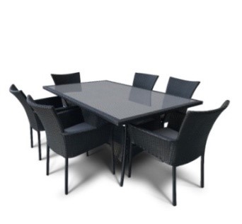 products/Комплект мебели (иск. ротанг)  6+1 AFM-170S  Black 6Pcs