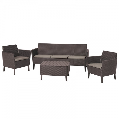 products/Комплект мебели Allibert Salemo 3 seater set (17205990) коричневый, 253240