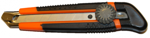 products/1076-09-03 Нож,18 мм,выдвижн.лезвие,винт.фиксатор,металл. направл., обрезин. рукоятка,Sturm!
