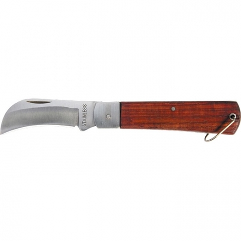 products/Нож складной, 200 мм, загнутое лезвие, деревянная ручка Sparta 78999