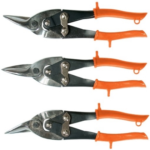 products/Ножницы по металлу, 250 мм, обрезиненные рукоятки, 3 шт, прямые, левые, правые Sparta 783205