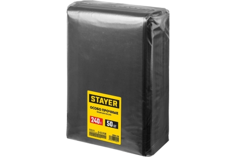 products/Строительные особопрочные мусорные мешки STAYER Heavy Duty 240 л, 50 шт 39154-240