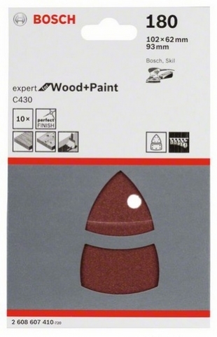 products/10 шлифлистов Expert for Wood+Paint 102x62,93 K180 2608607410