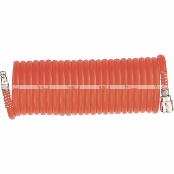 Шланг спиральный воздушный 8 х 12 мм, 18 бар, с быстросъемными соединениями, 15 метров STELS, 57019
