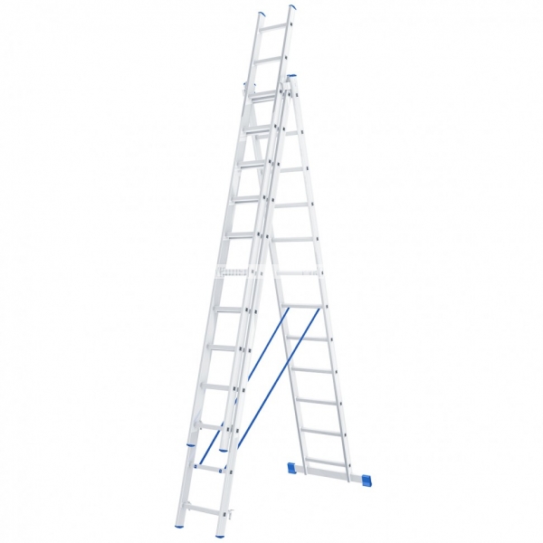 Лестница, 3 х 10 ступеней, алюминиевая, трехсекционная, Россия// Сибртех 97820