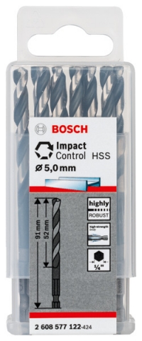 products/Сверло по металлу Impact Control (5х91 мм; 10 шт.) Bosch 2608577122