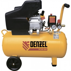 products/Компрессор воздушный Denzel NEW PC 1/50-260, 1,8 кВт, 260 л/мин, 50 л, 10 бар, прямой привод, масляный (арт. 58073)