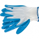 Перчатки полиэфирные с синим нитрильным покрытием, размер L, 15 класс вязки, Сибртех, 67862