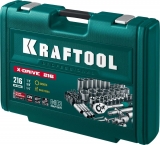 Универсальный набор инструмента, 216 предметов KRAFTOOL X-Drive 1/2"+3/8"+1/4", 27888-H216