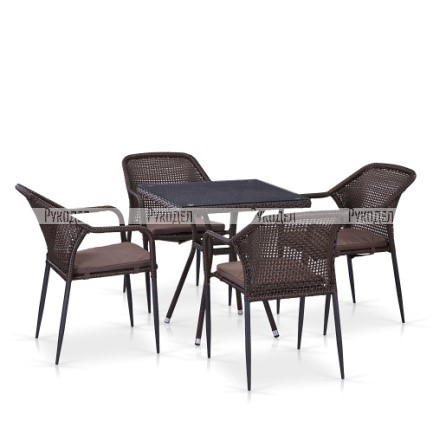 Комплект мебели Afina 4+1 T282BNT/Y137C-W53 Brown 4Pcs