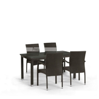 Комплект мебели(иск. ротанг)  4+1 T256A/Y379A-W53 Brown 4Pcs