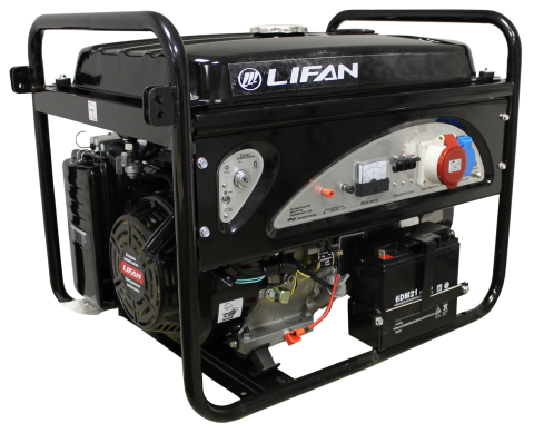 products/Бензиновый генератор LIFAN 7000E3 (6GF2-4, 220/380В, 6/6,5 кВт, 4-х тактный, бензиновый, одноцилиндровый, с воздушным охлаждением, 15 л.с., объем 420см³, Ручной/электрический стартер, 90 кг)