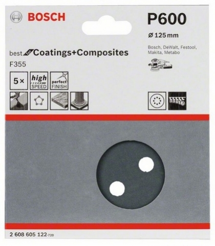 products/5 шлифлистов ?125мм К600 Best for Coatings+Composites 2608605122