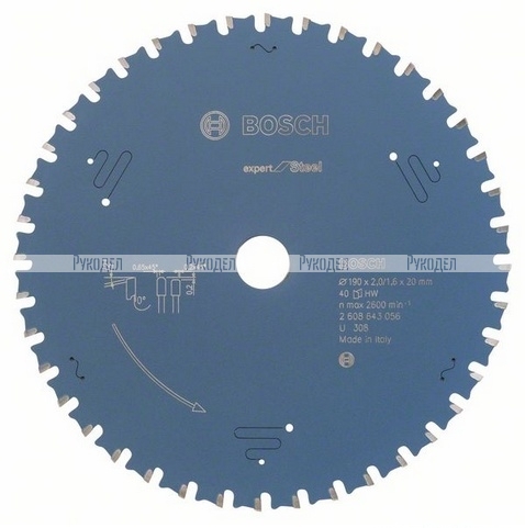 Пильный диск по металлу (190x20 мм; 40 зубьев) Bosch 2608643056