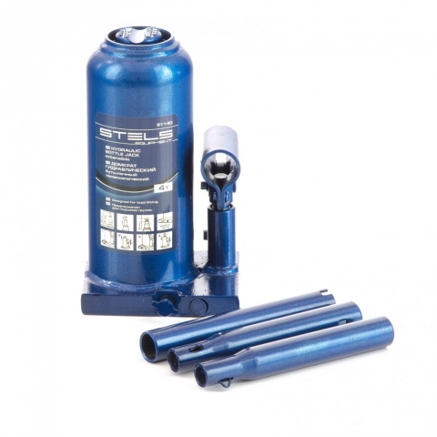 products/Домкрат гидравлический бутылочный телескопический, 4 т, h подъема 190-480 мм Stels (51140)