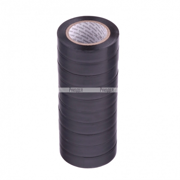 Набор изолент ПВХ 15 мм х 10 м, черная, в упаковке 10 шт, 150 мкм Matrix, 88785	
