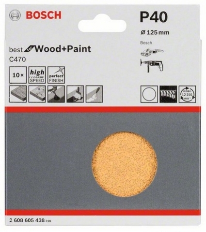 products/10 ш/листов ?125ММ К40 Best for Wood+Paint 2608605438