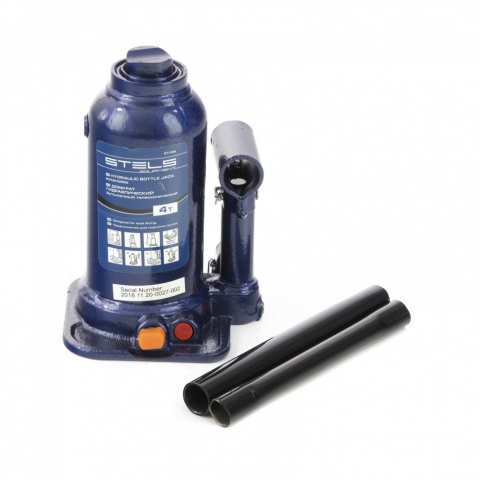 products/Домкрат гидравлический бутылочный телескопический, 4 т, подъем 170-420 мм Stels (51145)