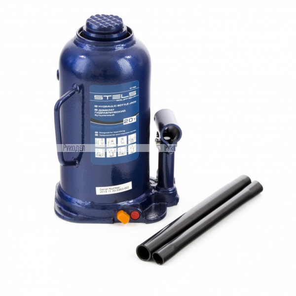 Домкрат гидравлический бутылочный, 20 т, h подъема 235-445 мм Stels (51169)