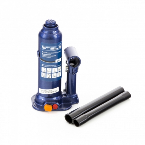 products/Домкрат гидравлический бутылочный, 3 т, h подъема 188-363 мм, в пластиковом кейсе Stels (51173)