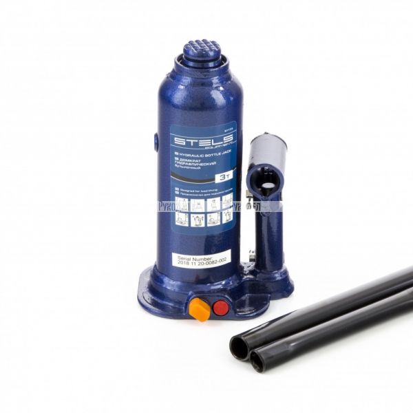 Домкрат гидравлический бутылочный, 4 т, h подъема 188-363 мм, в пластиковом кейсе Stels (51174)