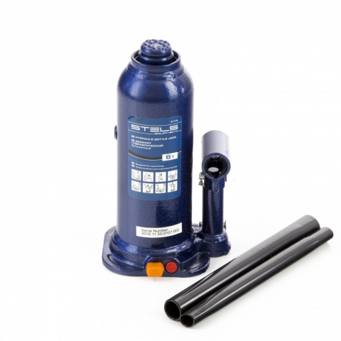 products/Домкрат гидравлический бутылочный, 6 т, h подъема 207-404 мм, в пластиковом кейсе Stels (51176)