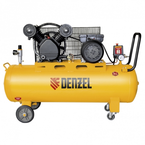 products/Компрессор DRV2200/100, масляный ременный, 10 бар, производительность 440 л/м, мощность 2,2 кВт Denzel (58088)