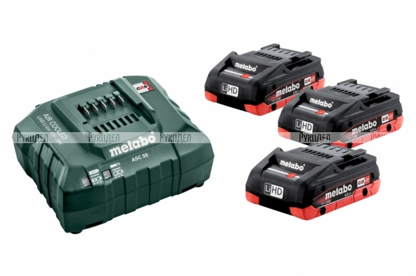 Набор Basic-Set (3 аккумулятора LiHD 4.0 Ач/18В+зарядное устройство ASC30-36) Metabo 685132000