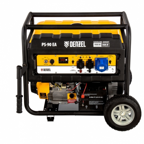 products/Генератор бензиновый PS 90 EA, 9.0 кВт, 230В, 25 л, коннектор автоматики, электростартер Denzel (946934)