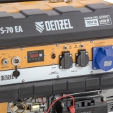 Генератор бензиновый PS 70 EA, 7.0 кВт, 230 В, 25 л, коннектор автоматики, электростартер Denzel (946894)