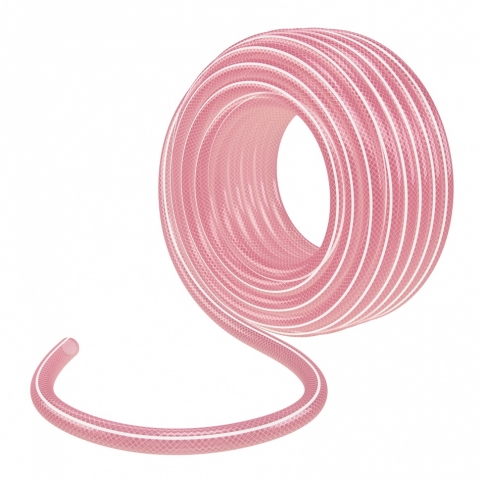 products/Шланг эластичный 3/4", 15 м, прозрачный розовый Palisad, 67674