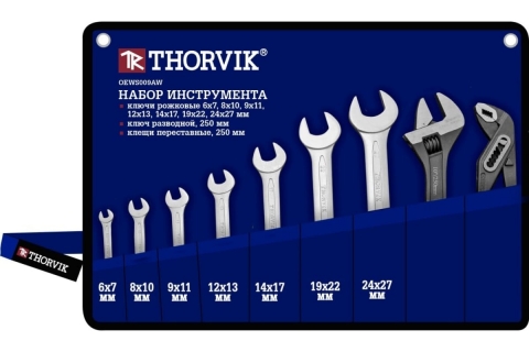 products/Набор рожковых ключей Thorvik OEWS009AW 6-27 мм