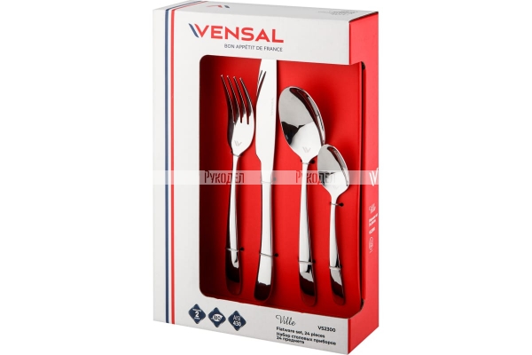 Набор столовых приборов VENSAL 24 предмета, нержавеющая сталь VS2300